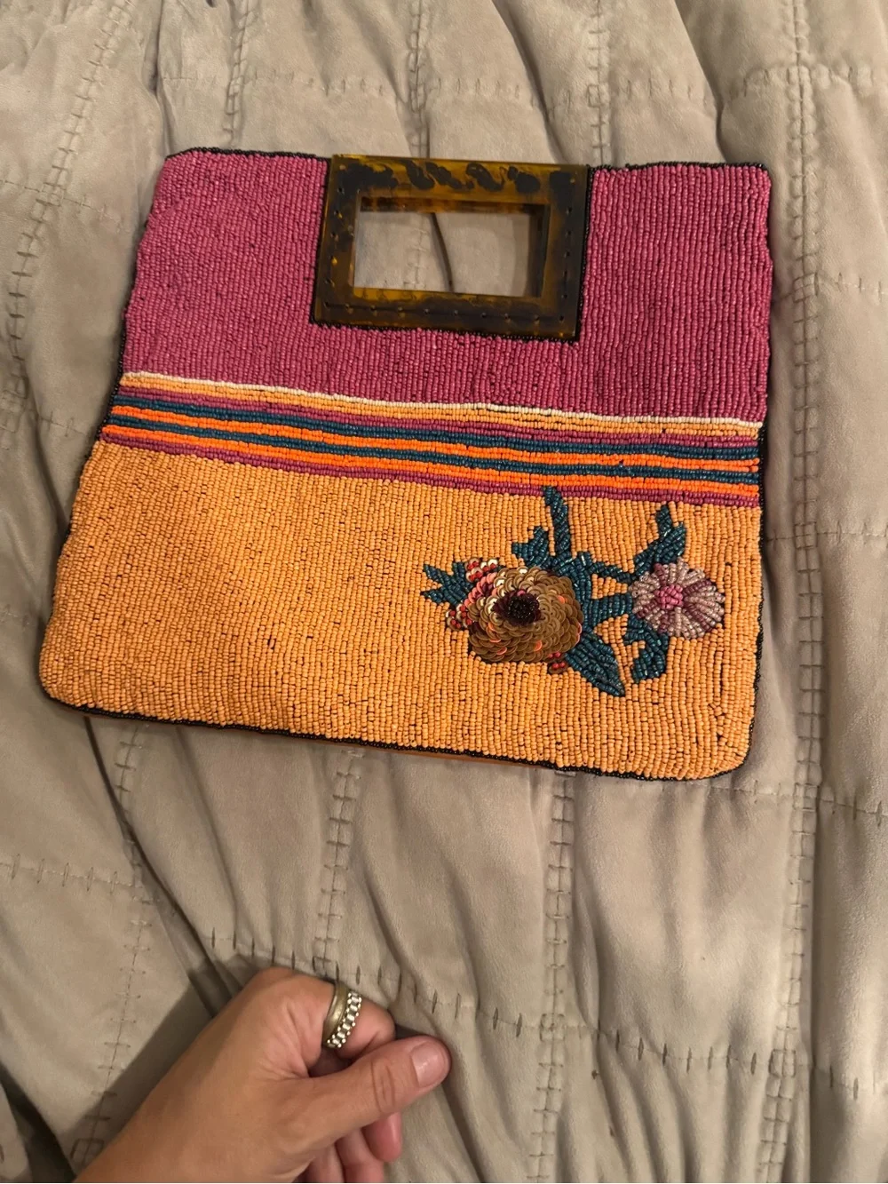 Anthropologie Embellished Patchwork Clutch Retail $128 New Without Tags